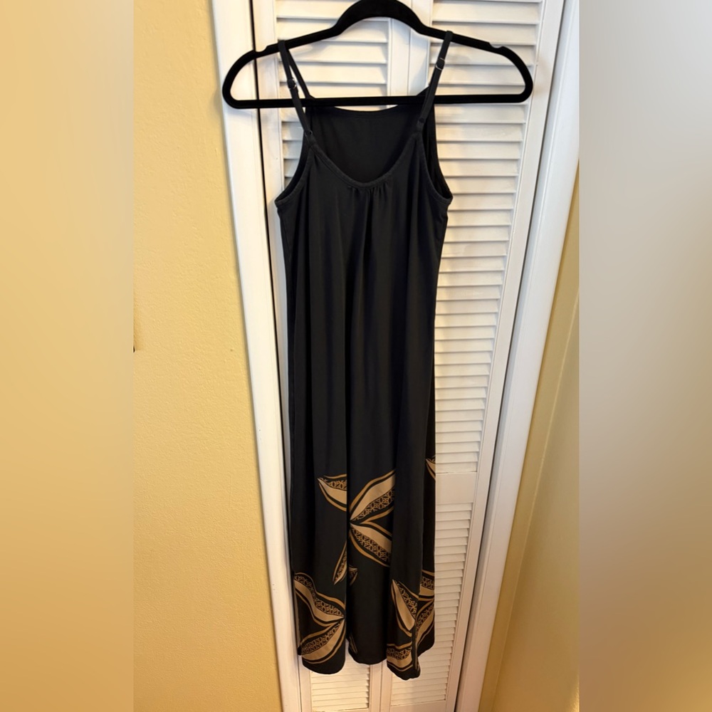 Tanoa Black Maxi Dress with Tan Detailing